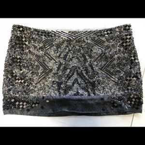 All Saints Hand Embellished Mini Skirt